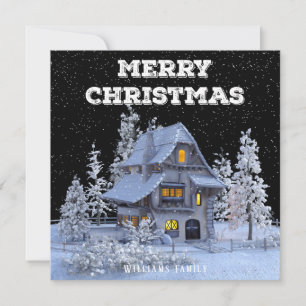 Winterlandschaft Snowy House Frohe Weihnachten