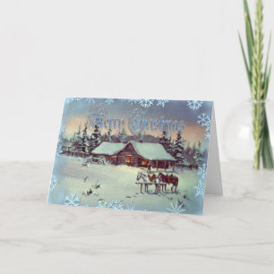 WINTERLANDSCHAFT VON SHARON SHARPE FEIERTAGSKARTE