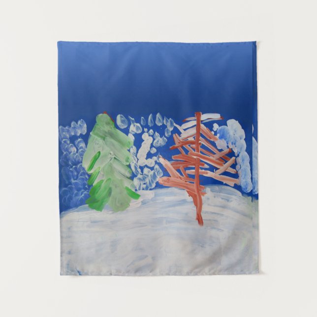 Winterlandschaft Wandteppich (Vorderseite)