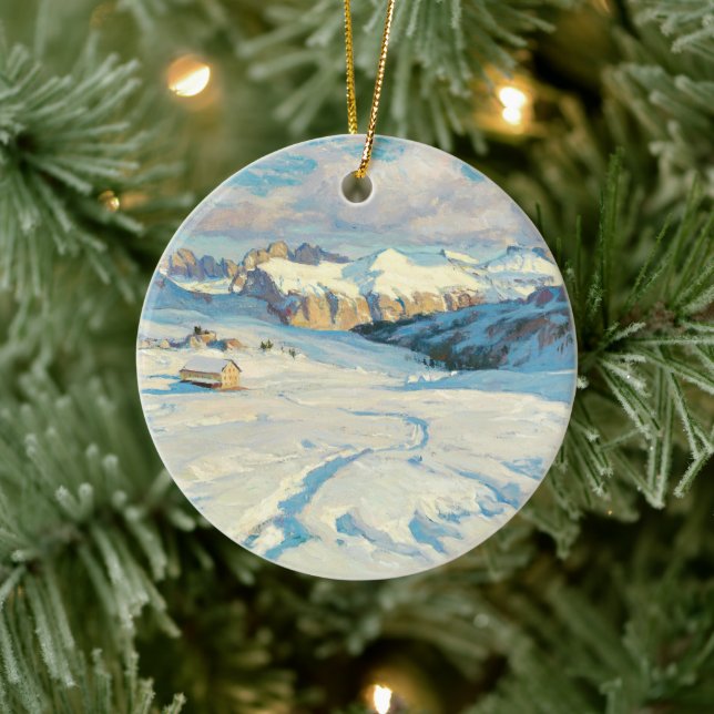 Winterlandschaft, Weihnachtsbaum Keramik Ornament (Baum)