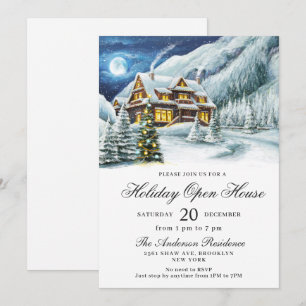 Winterlandschaft Weihnachtsfeiertag Open House Einladung