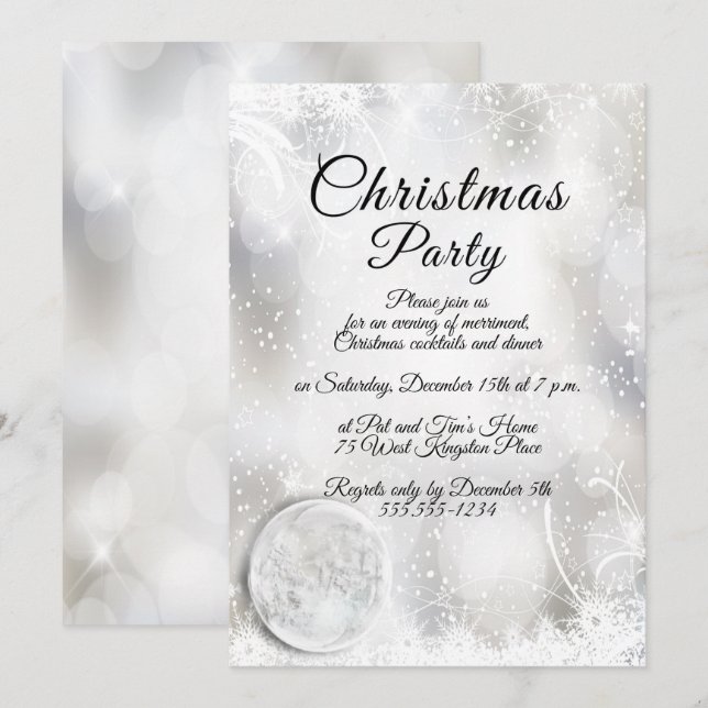 Winterlandschaft Weihnachtsfest Party Einladung (Vorne/Hinten)