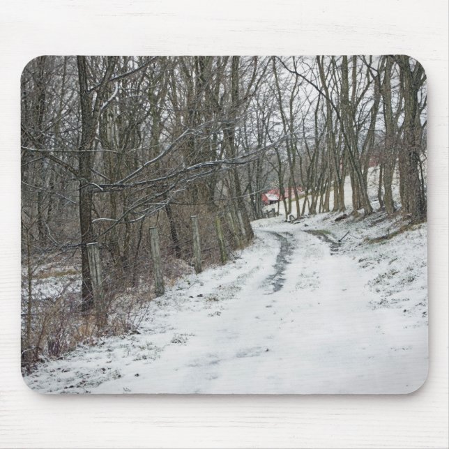Winterlandschaft Wohin die Straße Sie führen kann Mousepad (Vorne)