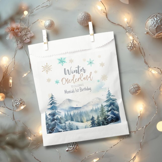 Winterlandschaft wunderbarer Geburtstag Geschenktütchen (Von Creator hochgeladen)