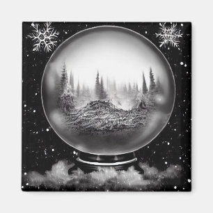 Winterlandschafts-Globe Magnet