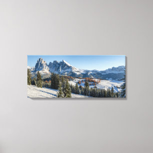 WinterlandschaftsLeinwanddruck Alpe di Siusi Leinwanddruck
