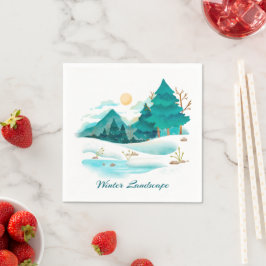 Winterlandschaftspapier Napkin Serviette