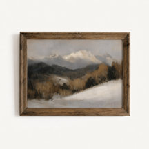 Winterlandschaftsposter mit Berggipfeln
