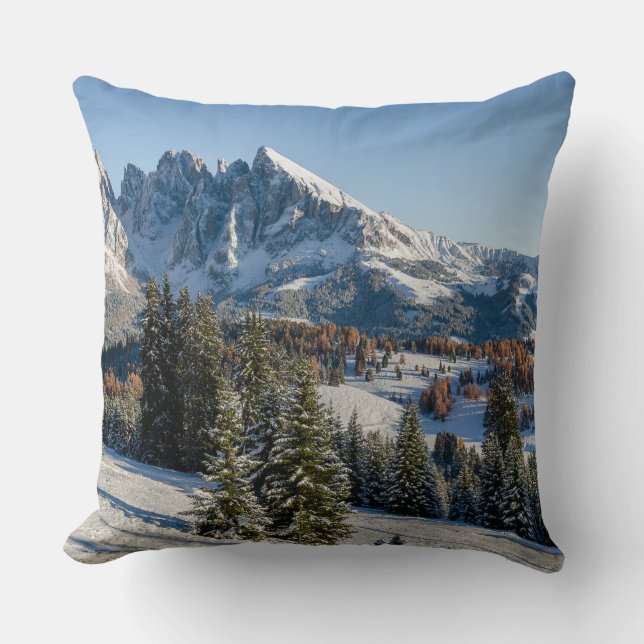 WinterlandschaftsWurfskissen Alpe di Siusi Kissen (Vorderseite)