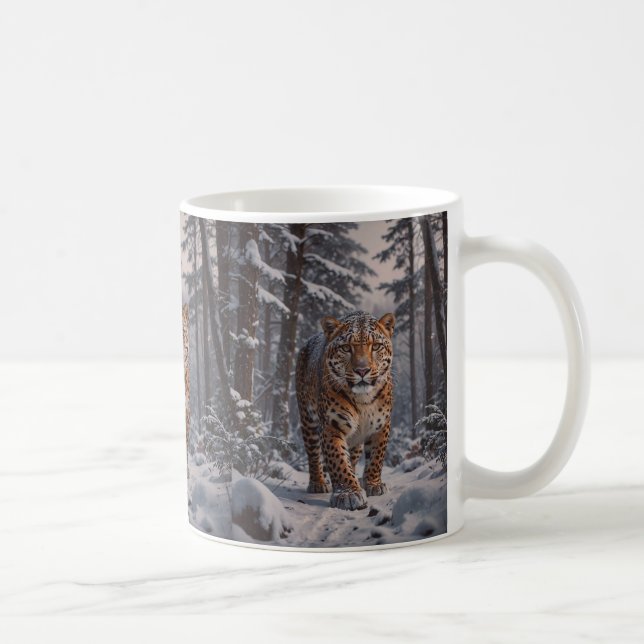 Winterleopard-Tasse Kaffeetasse (Rechts)
