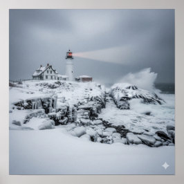 WinterLeuchtturm Poster