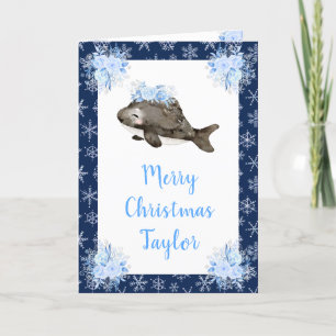 Winterliche Arktische Wal Frohe Weihnachten