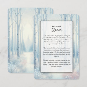 Winterliche Blaue Birkenwald-Hochzeit Begleitkarte