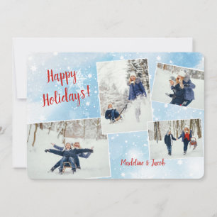 Winterliche Collage-Weihnachtskarte Einladung
