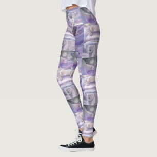 Winterliche Eisbär-Art-Collage Leggings