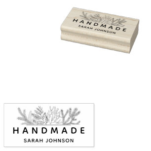 Winterliche Grünpflanzen Handmade Personalisiert Gummistempel