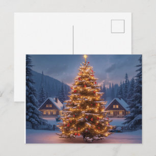 Winterliche Grüße voller Zauber Feiertagspostkarte