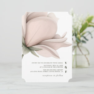 Winterliche Hochzeit mit einzelnen großen Blumen Einladung