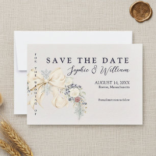 Winterliche Hochzeits-Flat-Save-the-Date-Karte Save The Date