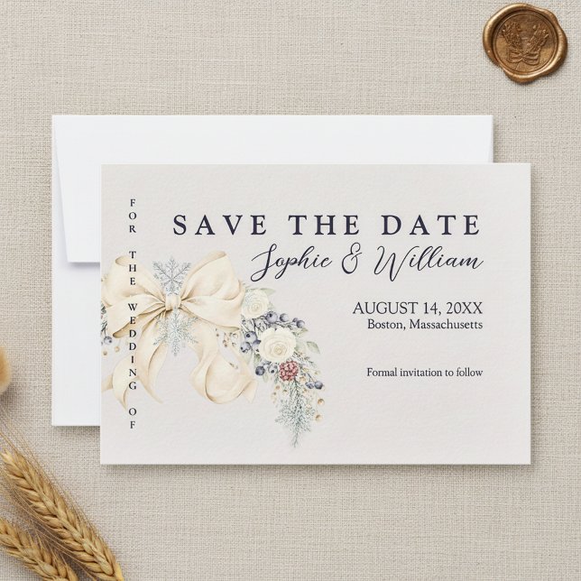 Winterliche Hochzeits-Flat-Save-the-Date-Karte Save The Date (Von Creator hochgeladen)
