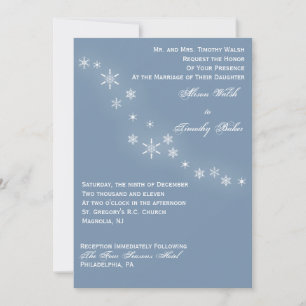 Winterliche Hochzeitseinladung mit sinkenden Schne Einladung