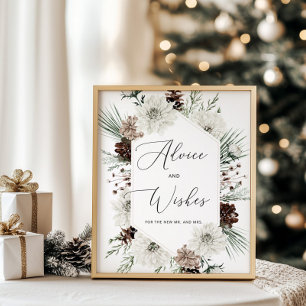 Winterliche Immergrün-Hochzeitsratschläge und -wün Poster