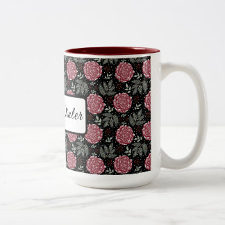 Winterliche Rosen Floraltasse Zweifarbige Tasse