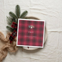 Winterliche Rustikale Botanische Rote Beeren Karo-