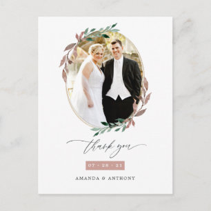 Winterliche rustikale Grußkarte zur Hochzeit mit D Postkarte