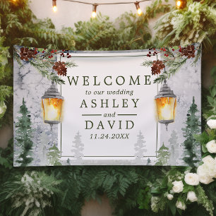 Winterliche Rustikale Kiefern Laterne Hochzeit Wil Banner