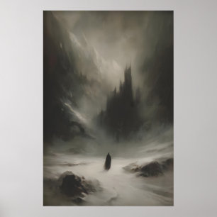 Winterliche Schneefantasie-Schloss Kunst Druckbar  Poster