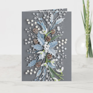 Winterliche Schneeglöckchen-Blumenanordnung mit Fr Karte
