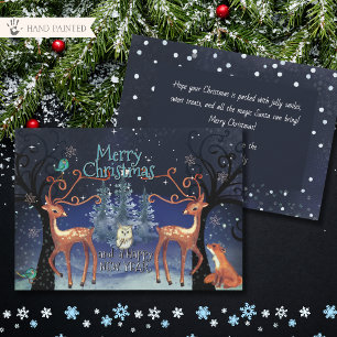 Winterliche Wald-Rentiere Weihnachten