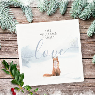 Winterliche Waldszene Fuchs Serviette