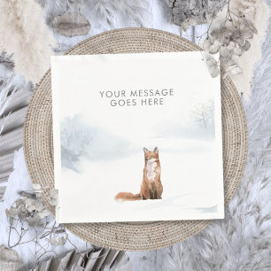 Winterliche Waldszene Fuchs Weihnachten Feiertage Serviette