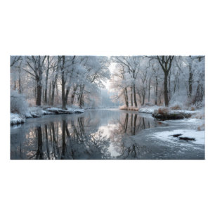 Winterliche Waldszene mit bereiften Bäumen Fotodruck