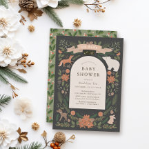 Winterliche Waldtiere Navy Baby Shower
