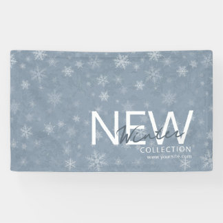 Winterliche Wasserfarbe Blau Neue Winterkollektion Banner