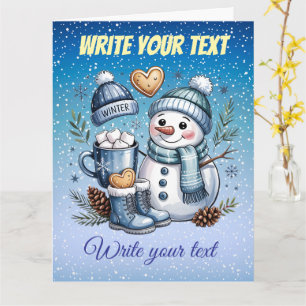 Winterlicher gemütlicher Schneemann Karte
