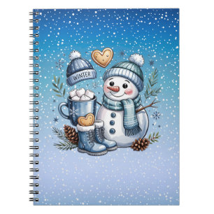 Winterlicher gemütlicher Schneemann Notizblock