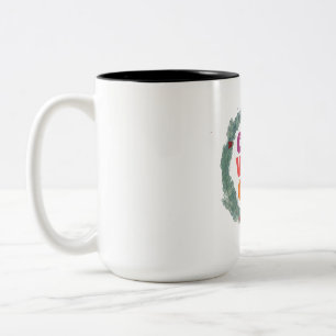 Winterlicher Grünkränze-Weihnachtsbecher Zweifarbige Tasse