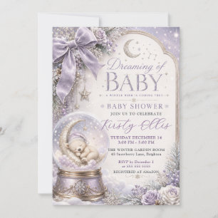 Winterlicher himmlischer Schneeball-Babyshower Einladung