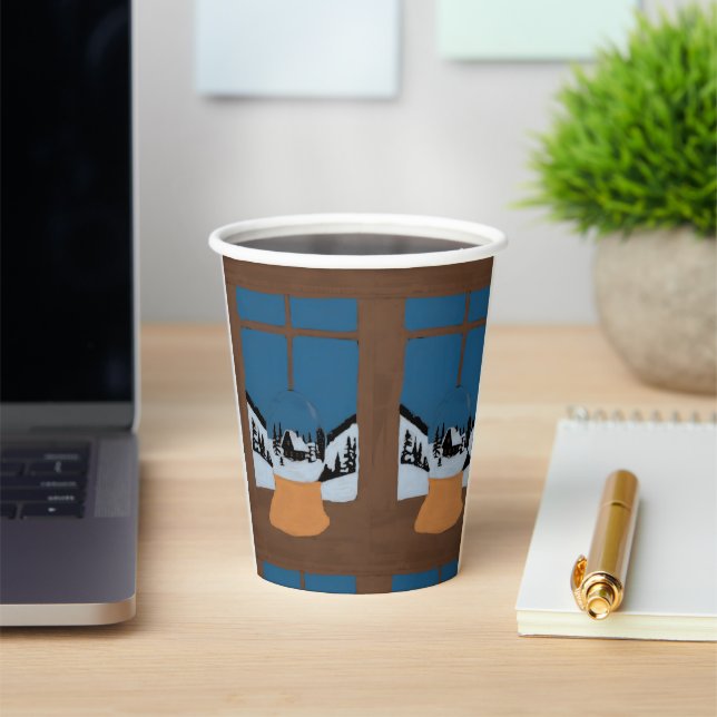Winterlicher Papiertasse Schneekugel Pappbecher (InSitu)