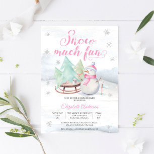 Winterlicher Schneemann Baby Shower Einladung