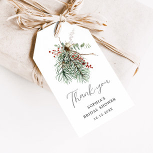 Winterliches botanisches Bouquet Geschenkanhänger