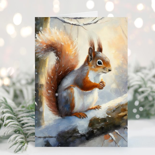 Winterliches Eichhörnchen in moderner Kunst Karte (Von Creator hochgeladen)