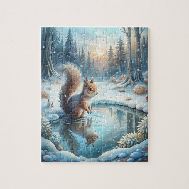 Winterliches Eichhörnchen-Rätsel (Vertikal)