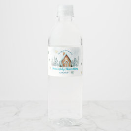 Winterliches Gingerbread-Haus Blaues Baby-Einladun