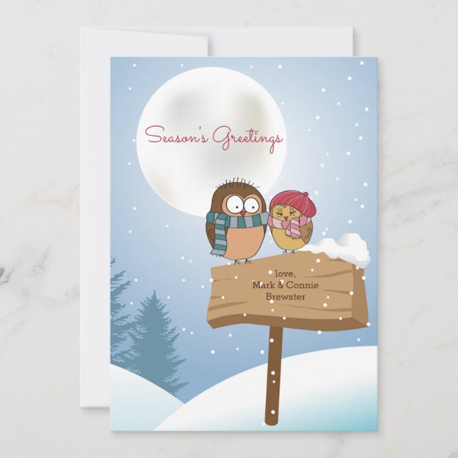 Winterlovebirds-Feiertags-Karte Feiertagskarte (Vorderseite)