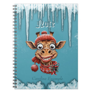 Wintermagie mit niedlicher Cartoon-Giraffe Notizblock